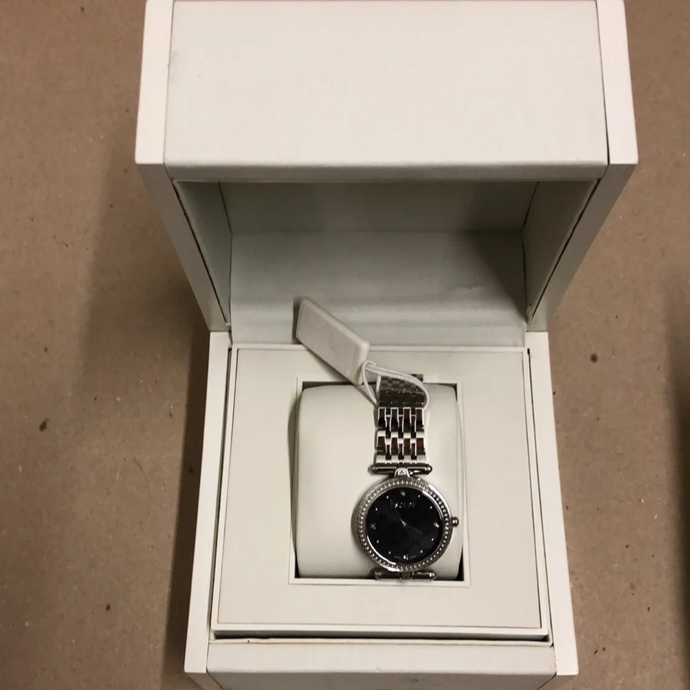 Escada Vanessa Stainless Steel Mini Diamond Watch Silver Black
